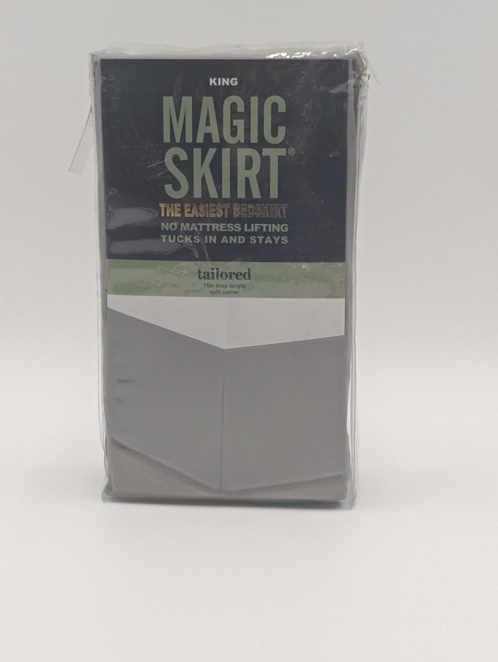 Magic Skirt King Size Tailored 15" Drop Bedskirt Gray Polyester Machine Washable